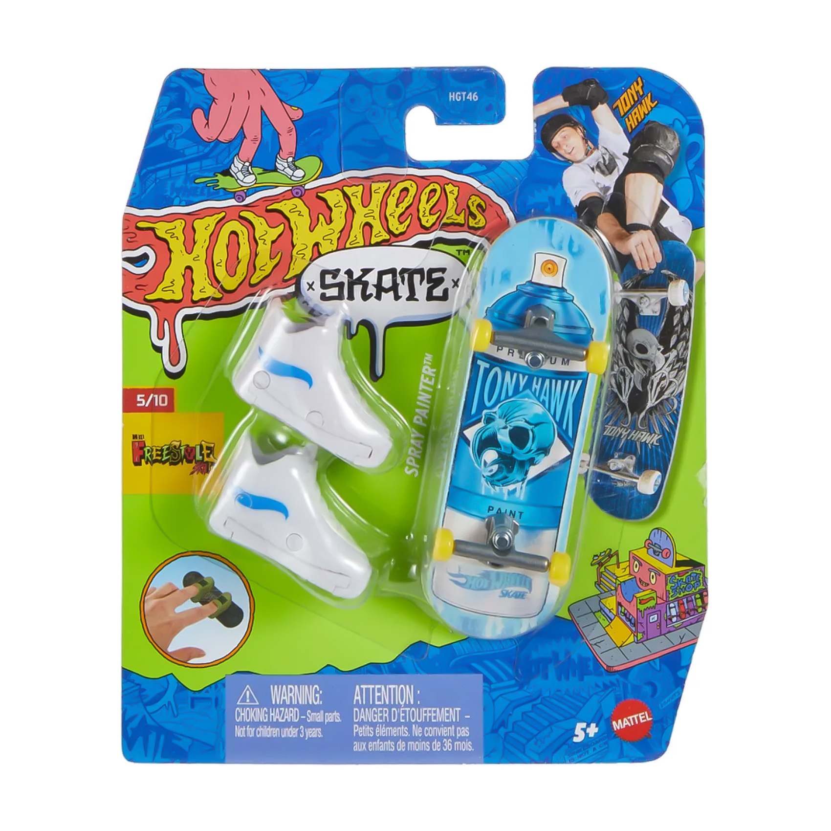 Ігровий набір Hot Wheels Скейт та взуття для пальчиків, Spray Painter, білий, від 5 років (HGT46)